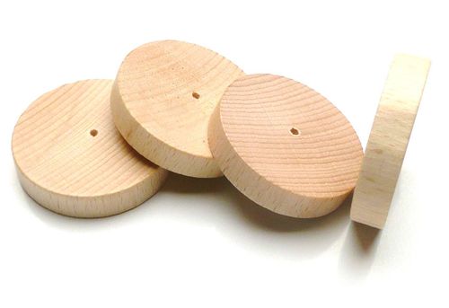 Holzscheiben/Räder Ahorn 60 mm Ø x 10 mm stark - Bhg. 2,8 mm (50 Stück)